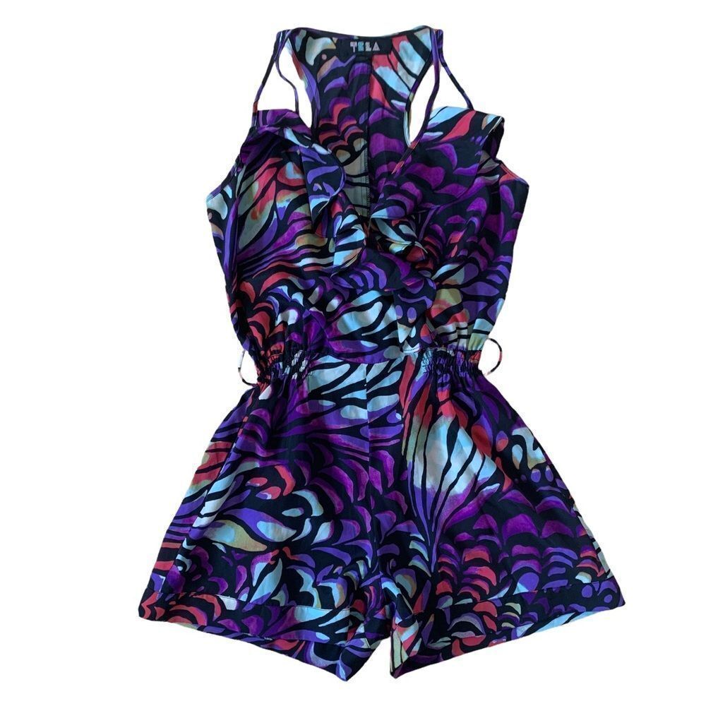 Multicolor Printed Tela Romper Size XS